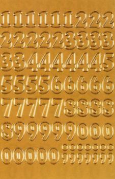 Sticker Zahlen gold 12 mm