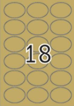 Ovale- Etiketten A4 gold 58,4 x 42,3 mm