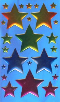 Crystal Sticker bunte Sterne groß