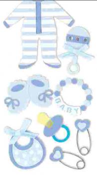 Handmade Sticker Baby Junge blau