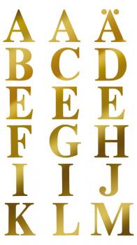 Transparente Folie Buchstaben 16 mm gold