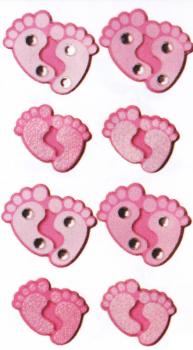 Handmade Sticker Baby Girl Füße rosa