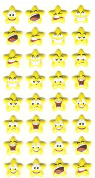 Schaum-Sticker 24 Stern Gesichter