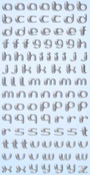 SOFTY -Sticker silber Kleinbuchstaben klein 9 mm