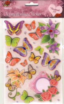 Schmetterling-Sticker mit Glimmer u Schmuck