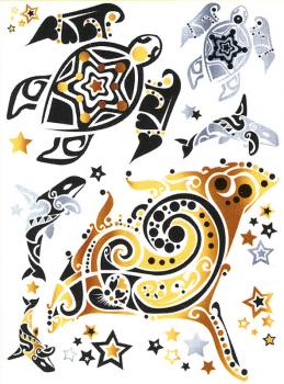 Preview: Flash Tattoo Sticker Meerestiere Preview: Flash Tattoo Sticker Meerestiere