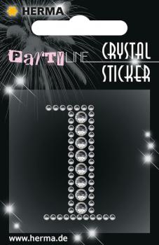Party Line Crystal Sticker Zahl 1
