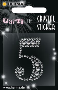 Party Line Crystal Sticker Zahl 5