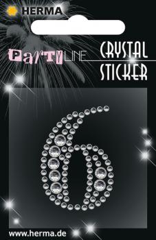 Party Line Crystal Sticker Zahl 6