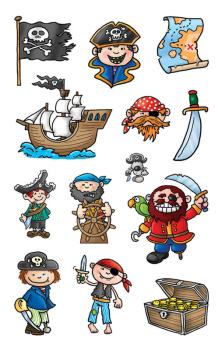 Papier Sticker Piraten