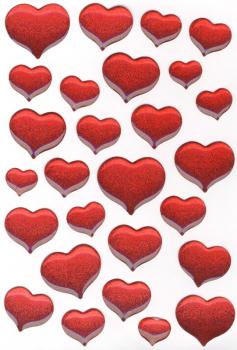 Crystal Sticker Herzen rot