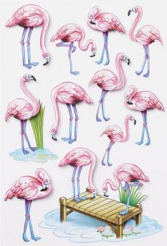 3D Sticker Flamingos I