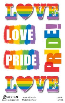 Love-Gay-Pride-Stickern mehrfarbig 5 Aufkleber