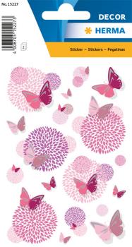 Sticker Schmetterlingsblume Silberprägung