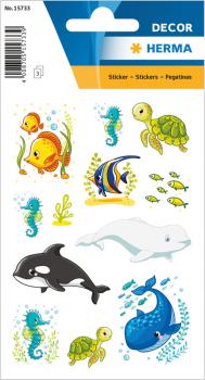 Sticker Walfamilie und Freunde