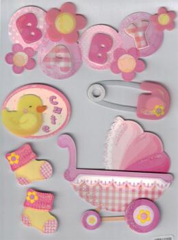 Handmade Sticker Baby rosa