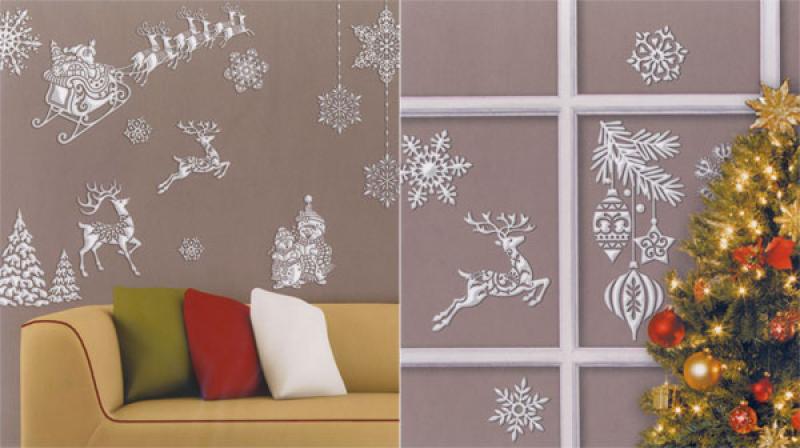 Wand - XL Fensterdeko Weihnachten Schneemann