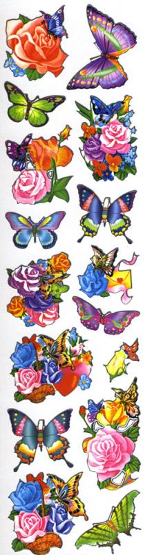 Metallic Sticker Blumen Schmetterling