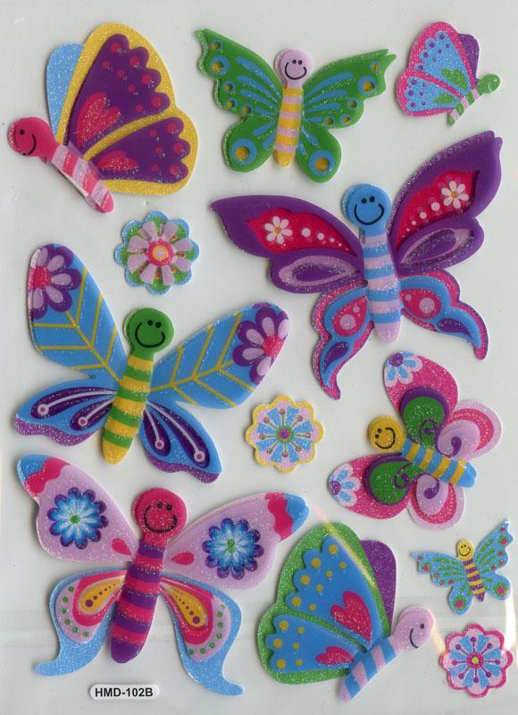 3D Glimmer Sticker Schmetterling