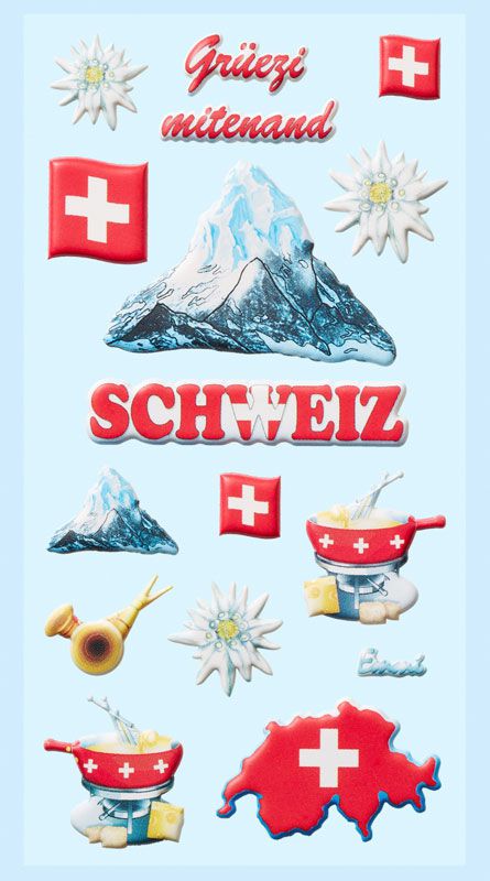 Schaum-Sticker Land Schweiz