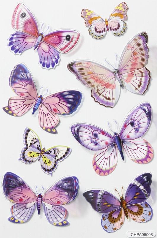 3D Schmetterling Sticker klar