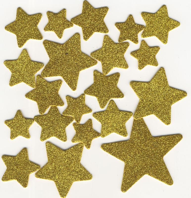 20 Edel Sticker Sterne gold