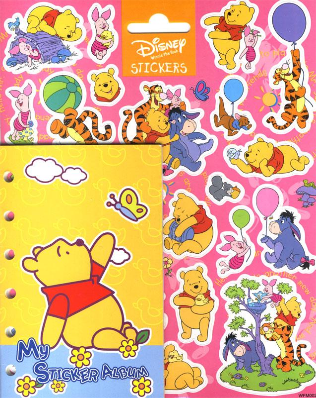Stickeralbum A6 Winnie Pooh + Sticker rosa