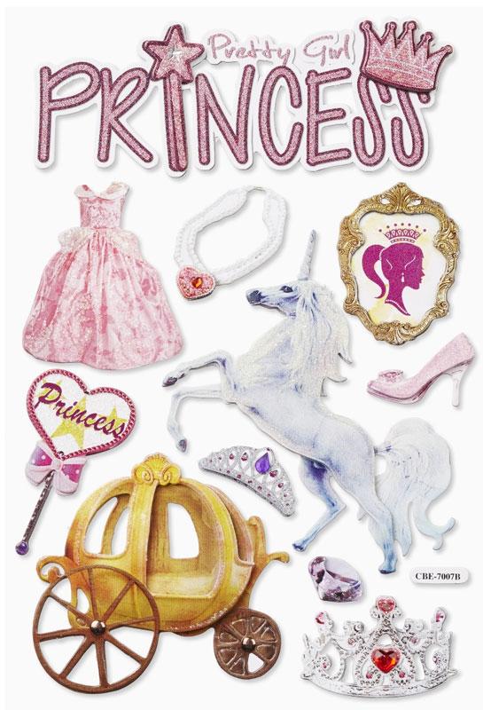 3D Papier Sticker Prinzessin