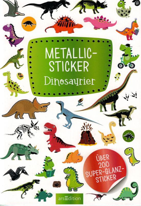 Metallic-Sticker Dinosaurier als A5 Heft