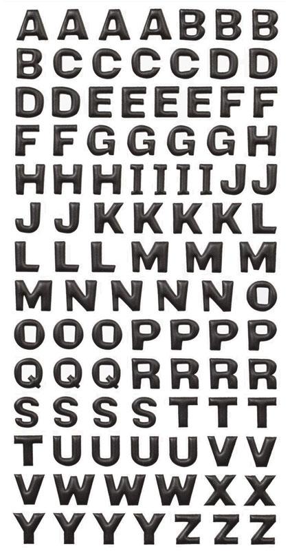 SOFTY - Sticker schwarz matt Großbuchstaben 9 mm