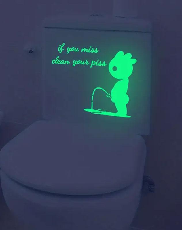 Glowing toilet stickers - Clean Your Piss