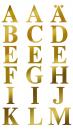 Transparente Folie Buchstaben 16 mm gold