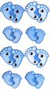 Handmade Sticker Baby Junge Füße blau