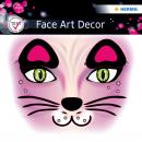 Gesichts-Sticker Pink Katze