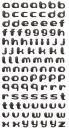 SOFTY - Sticker schwarz matt Kleinbuchstaben klein 9 mm