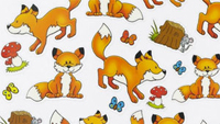 Sticker with foxes in 3D optics Sticker with foxes in 3D optics
