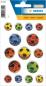 Preview: Sticker colorful footballs embossed