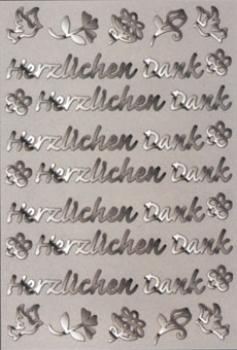 Relief Stickers Thank silver