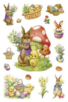 Easter paper stickers bunnies