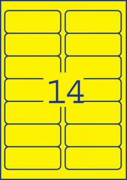 Labels neon yellow A4 99.1 x 38.1 mm