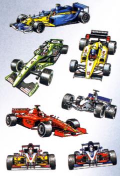Formula 1 racing car stickers