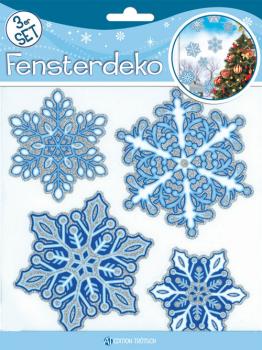 Fensterdeko 3erSet Christmas snowflakes