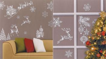 Wall - window decoration sticker glitter Christmas