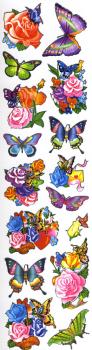 Metallic Sticker Floral Butterfly