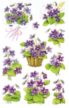 flowers paper stickers violets