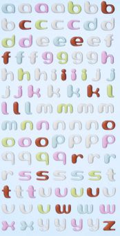 SOFTY - Sticker pastel small letters 9 mm