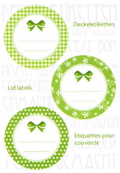 Lid labels green 44 mm