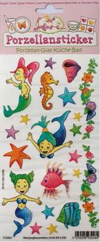 Porcelain stickers mermaids