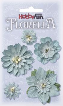 FLORELLA flowers light blue -  2,5 / 5,5 cm