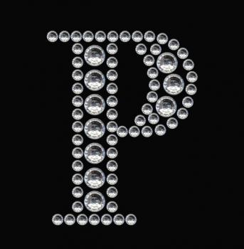 Party Line Crystal Sticker Letter P